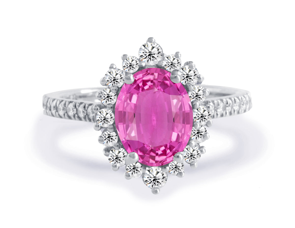 New 2026 52 custom made unique affordable pink sapphire diamond accents engagement rings