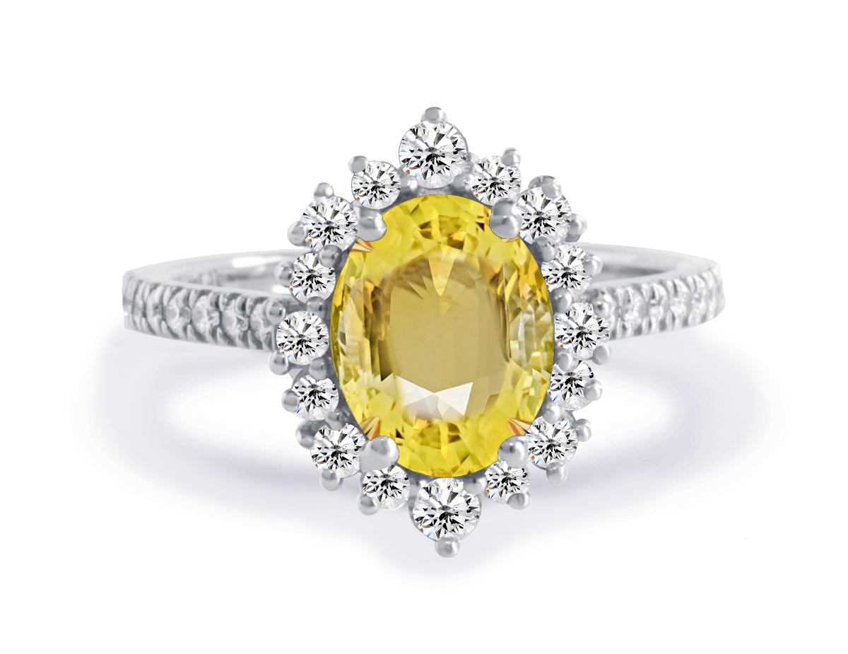 New 2026 52 custom made unique affordable yellow sapphire diamond accents engagement rings