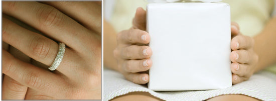 eternity ring pave set with round diamonds