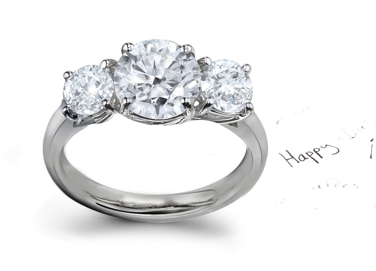 Three Stone Round Diamond Ring 1.00 Carats TW
