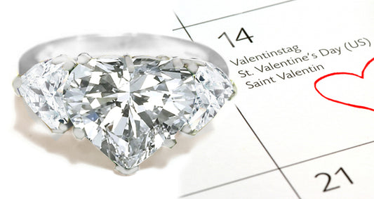 three stone heart diamond engagement ring