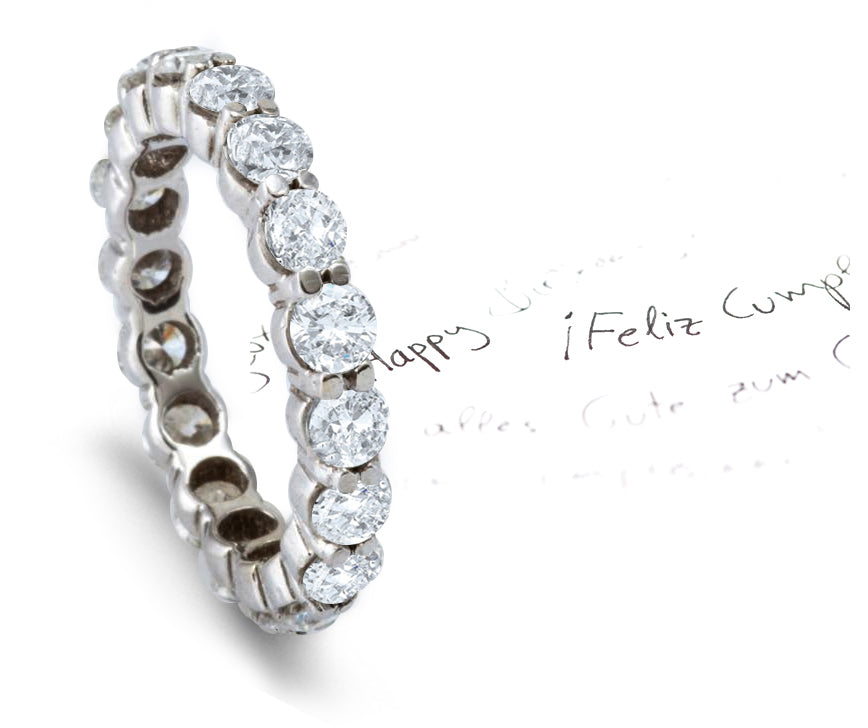eternity band prong set with brilliant round cut diamonds