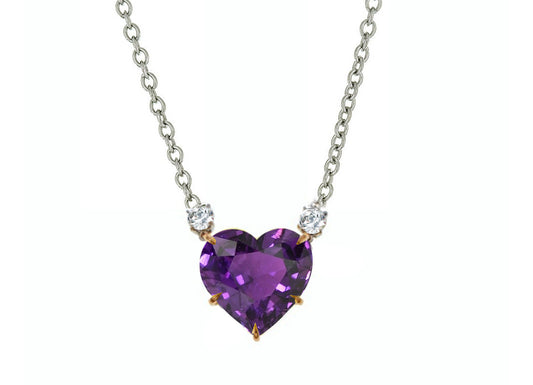 10 custom unique heart purple sapphire and diamond pendants