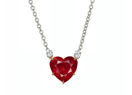 10 custom unique heart ruby and diamond pendants