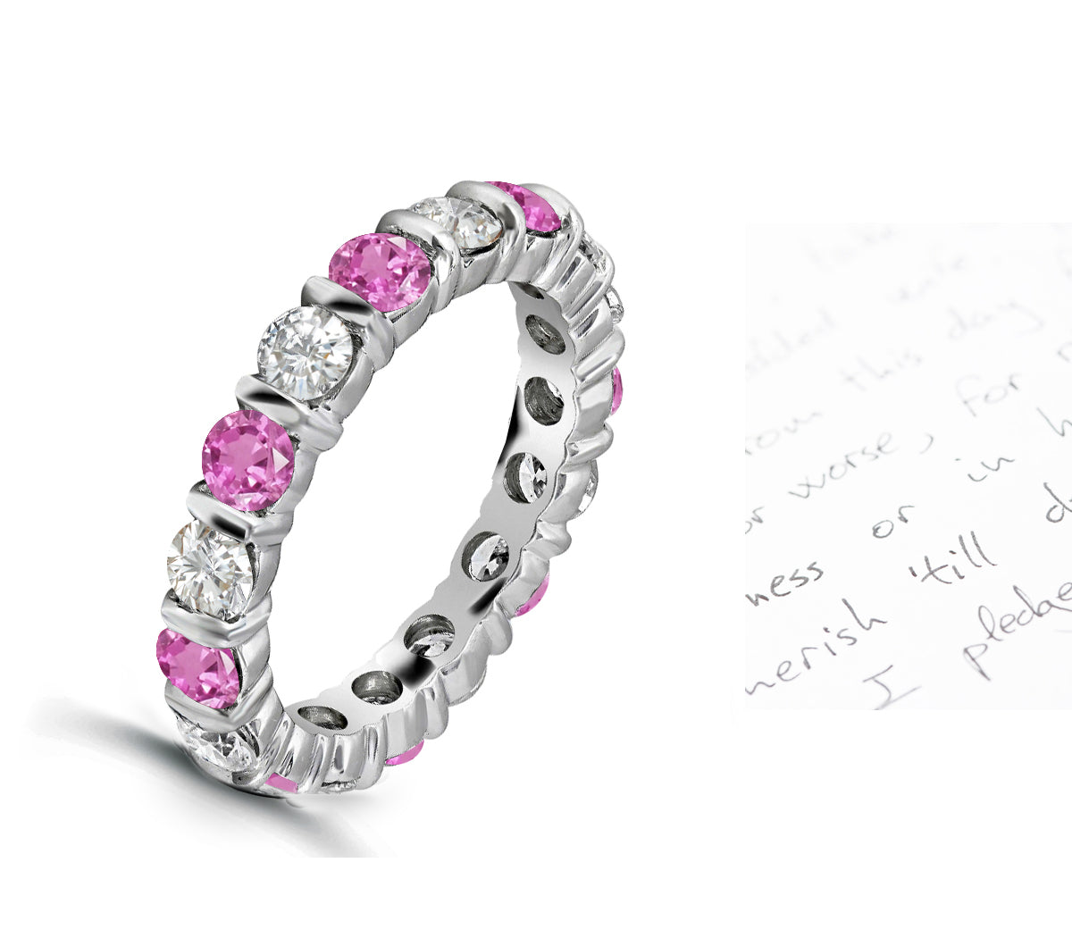Custom Stackable Pink Sapphire & Diamond Eternity Rings – Custom Made Rings