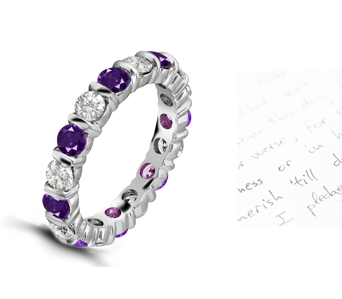 Custom Stackable Purple Sapphire Diamond Eternity Rings – Custom Made Rings