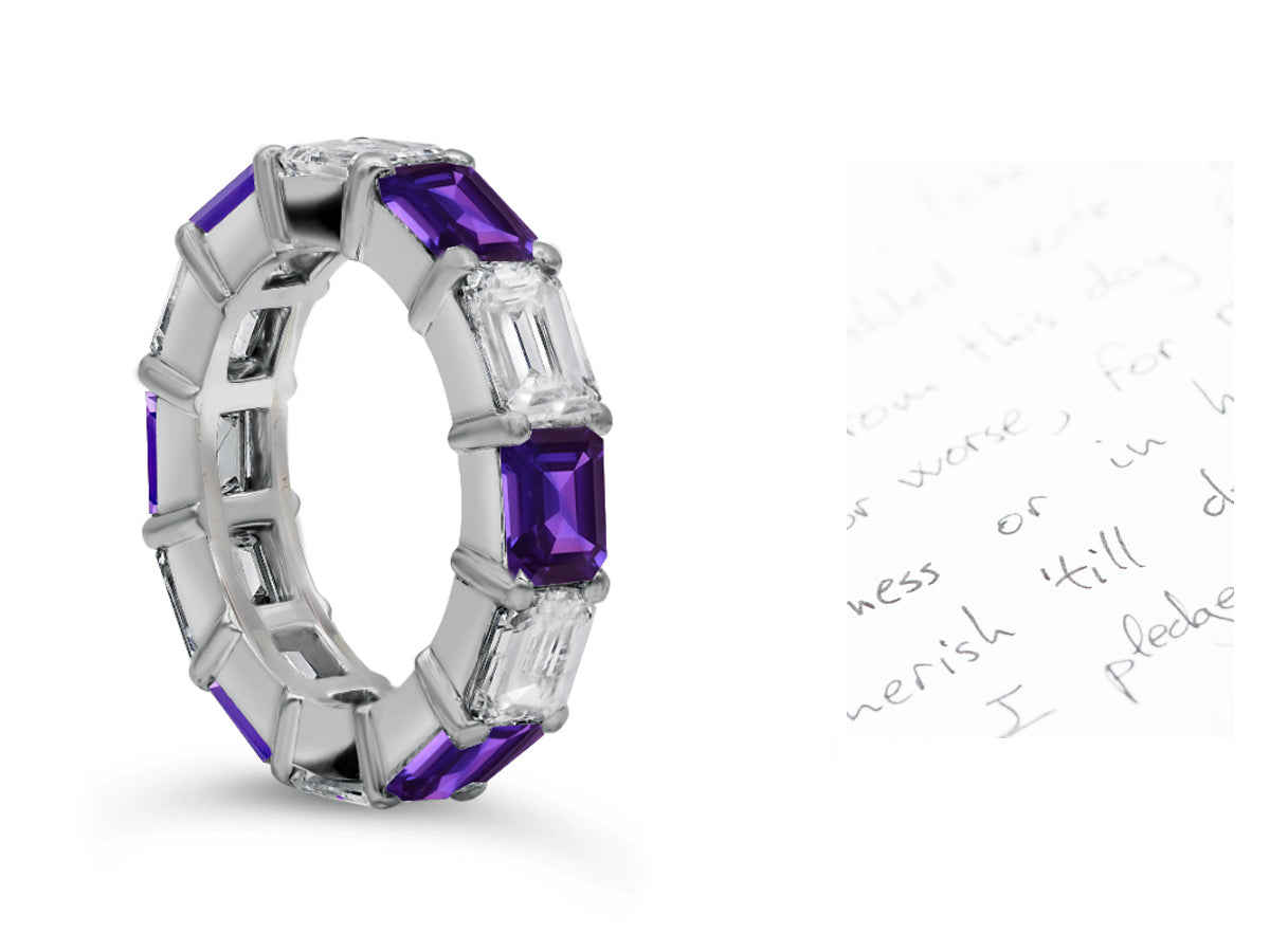 Custom Stackable Purple Sapphire Diamond Eternity Rings – Custom Made Rings
