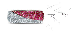 stackable eternity band alternating with pave set round rubies and diamonds