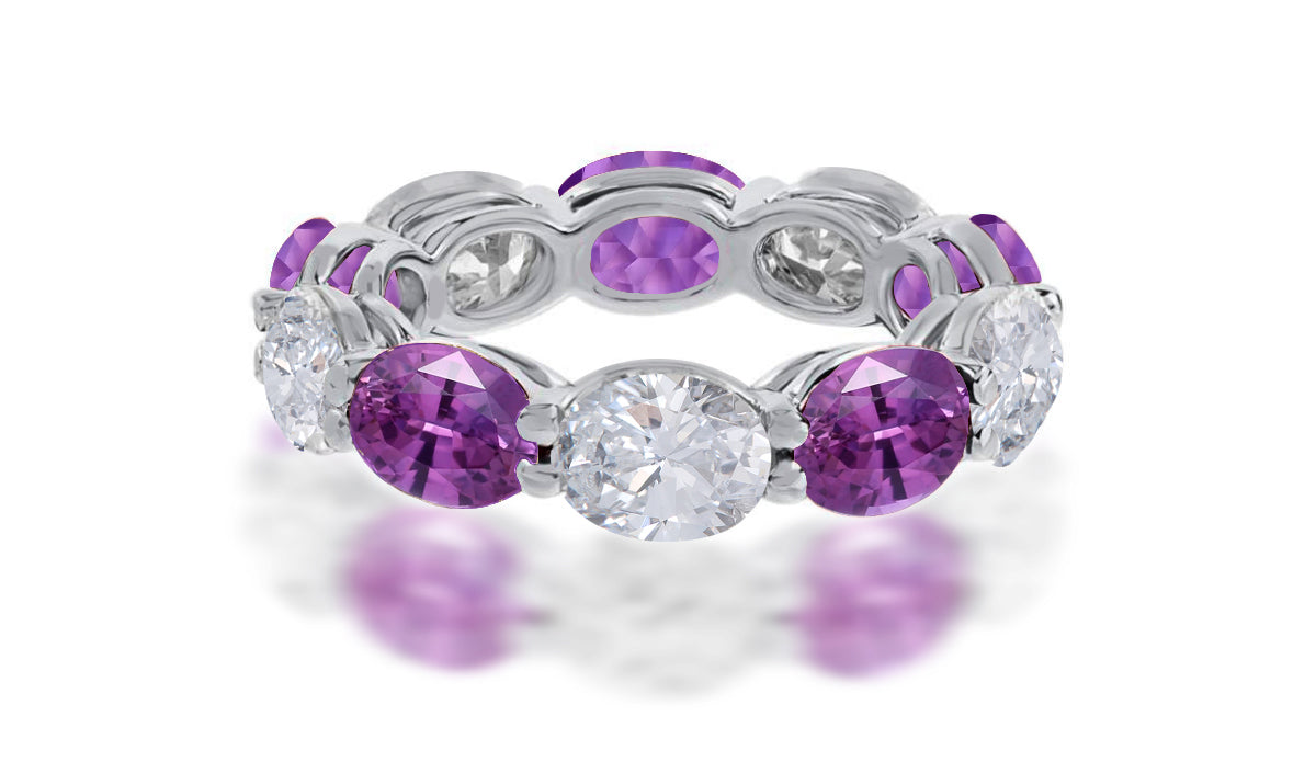 Custom Stackable Purple Sapphire Diamond Eternity Rings – Custom Made Rings