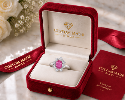 New 2026 16 custom made unique affordable pink sapphire diamond accents engagement rings