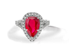 12 custom made ruby and diamond vintage halo engagement rings