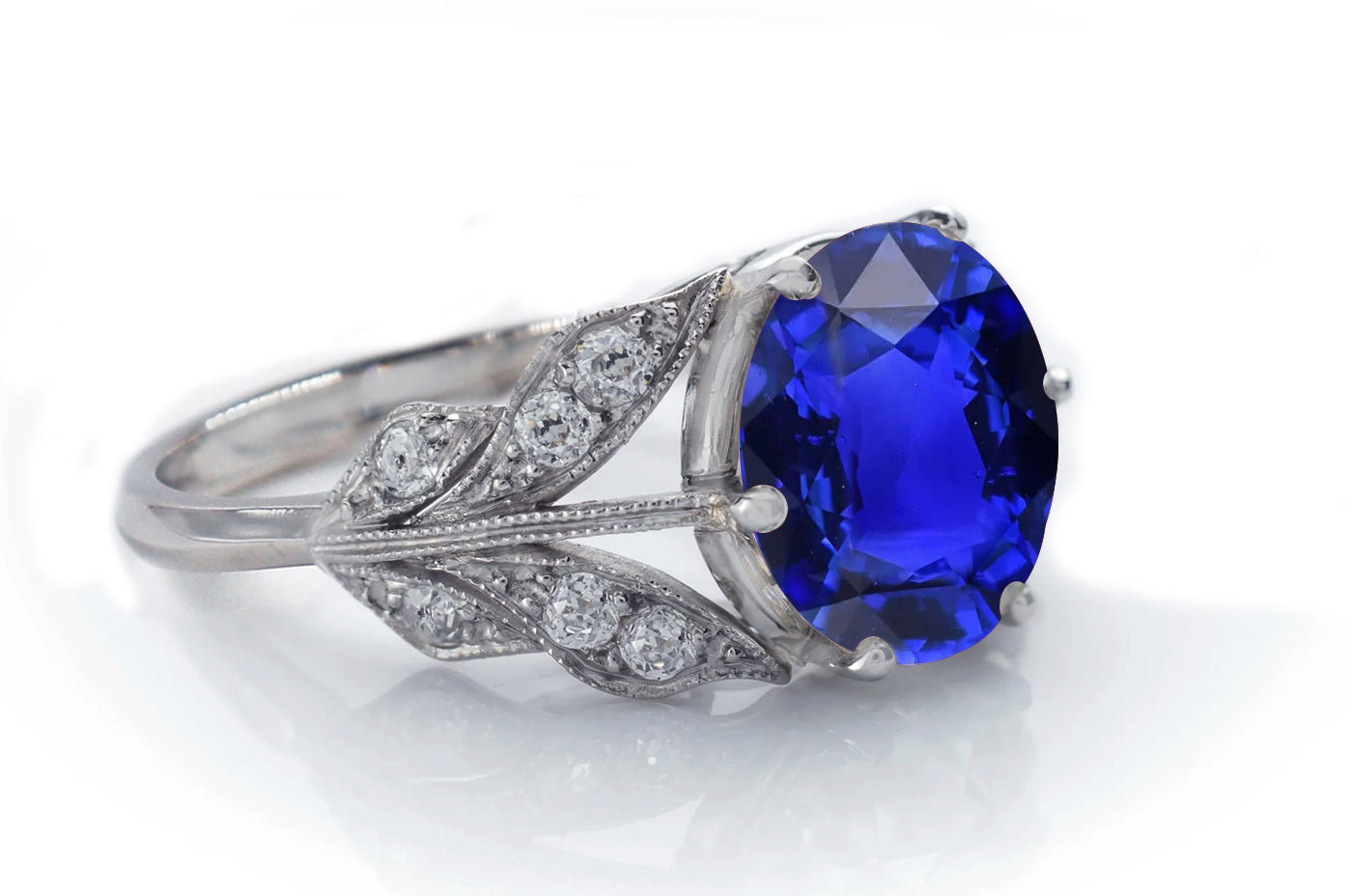 Custom Blue Sapphire, Pearl & Diamond Engagement Rings – Custom Made Rings