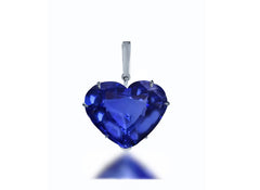 2 custom unique heart blue sapphire pendants