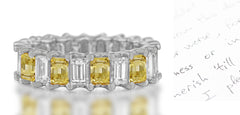 277 custom elegant stackable alternating emerald cut yellow sapphire and diamond eternity band wedding anniversary ring