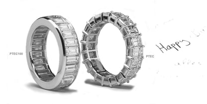 eternity anniversary band prong set with emerald cut diamonds