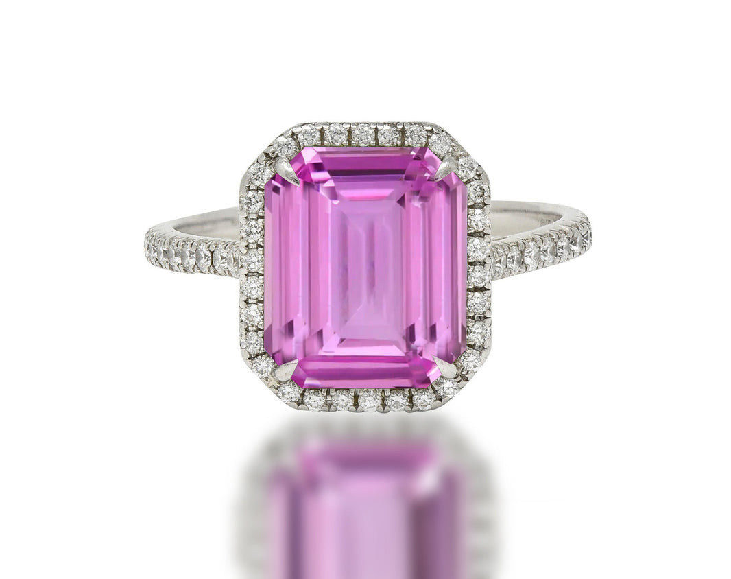 299 Ring Issue Vintage Floral Diamond & Pink Sapphire Engagement Ring – Custom Made Rings