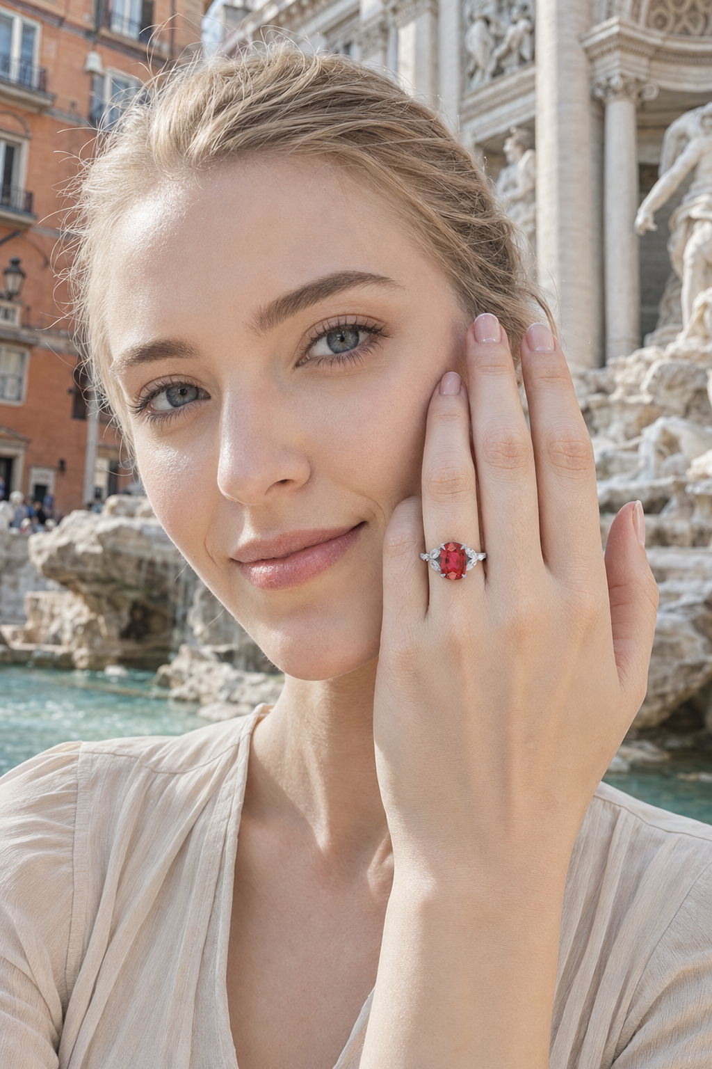 New 2026 50 custom made unique affordable ruby diamond accents engagement rings