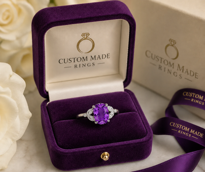 New 2026 50 custom made unique affordable purple sapphire diamond accents engagement rings