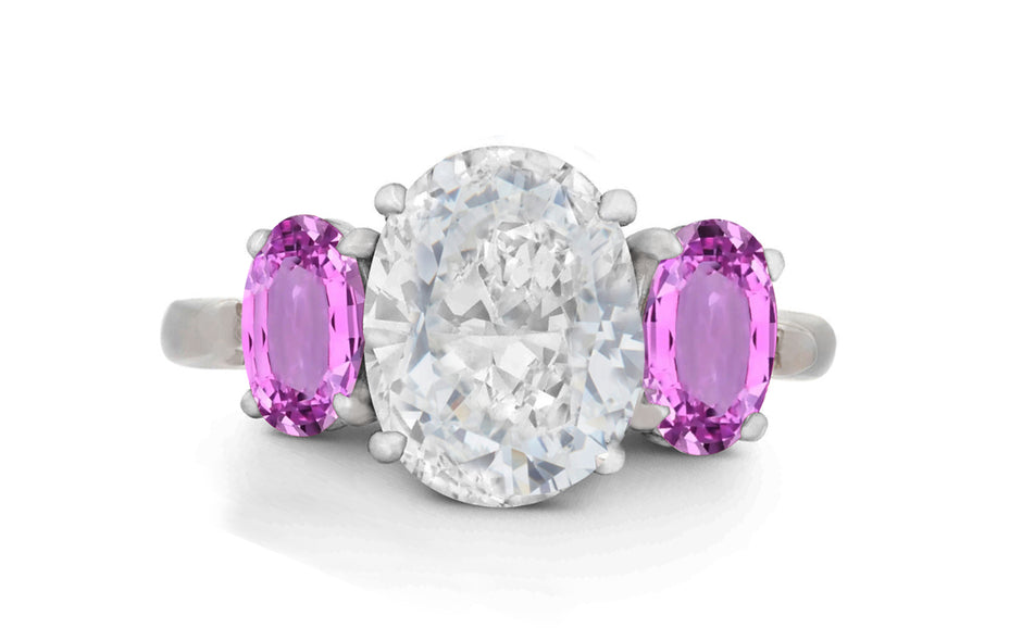 Unique Blue Sapphire and Diamond Frame Engagement Ring – Custom Made Rings