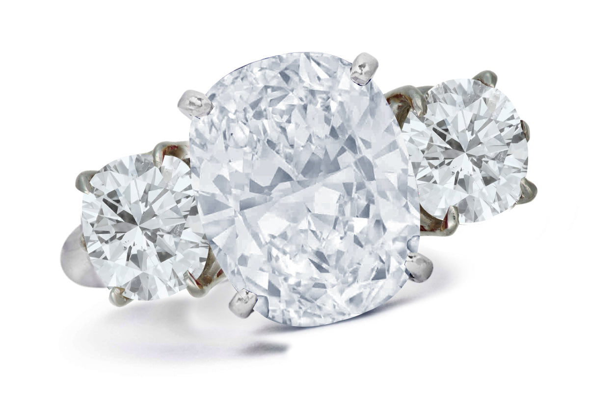 663 custom made unique oval diamond center stone and round diamond acc ...