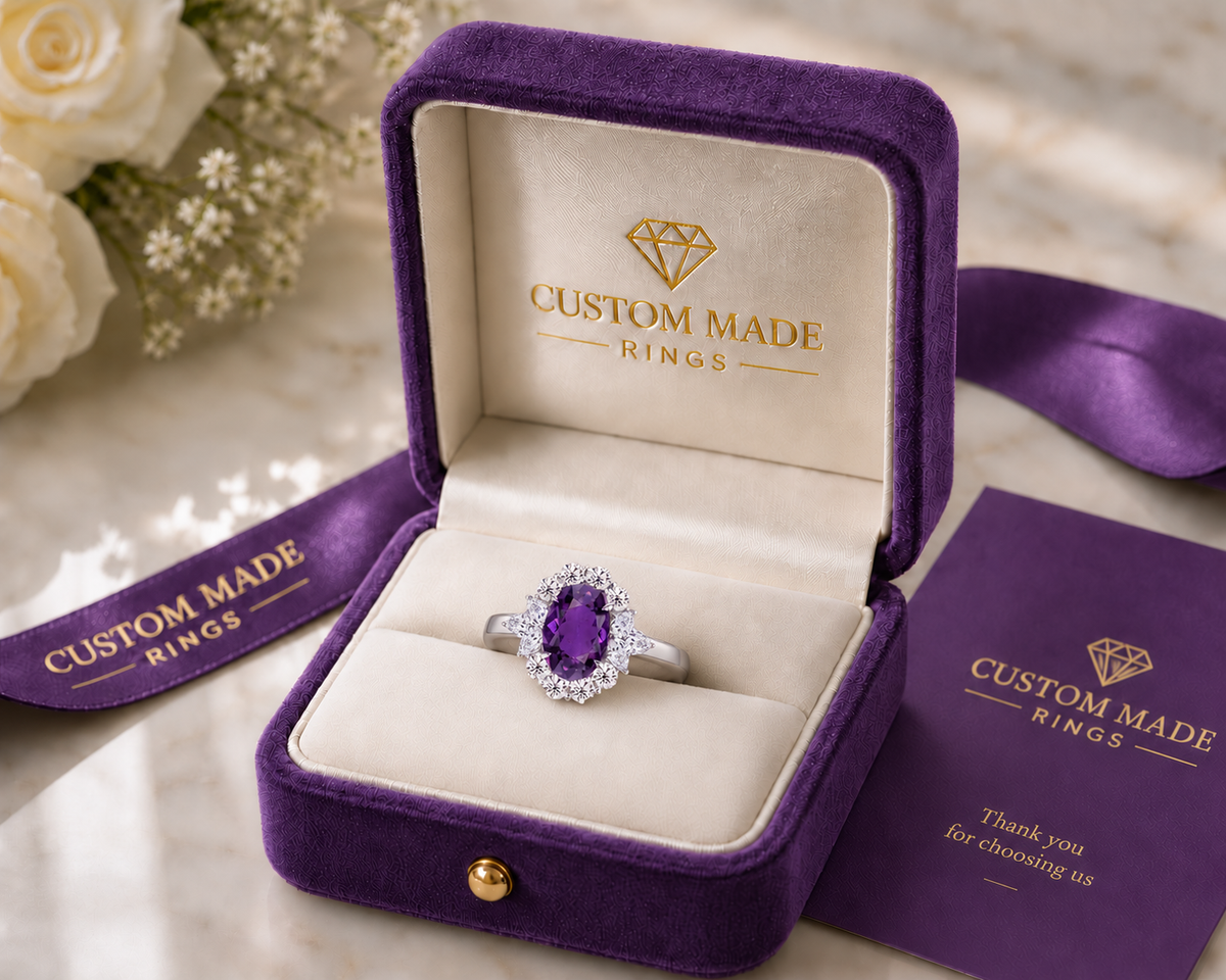 New 2026 20 custom made unique affordable purple sapphire diamond accents engagement rings