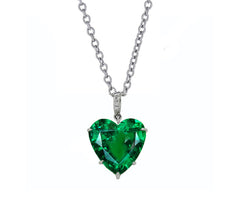 8 custom unique heart emerald and diamond pendants