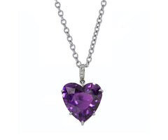 8 custom unique heart purple sapphire and diamond pendants