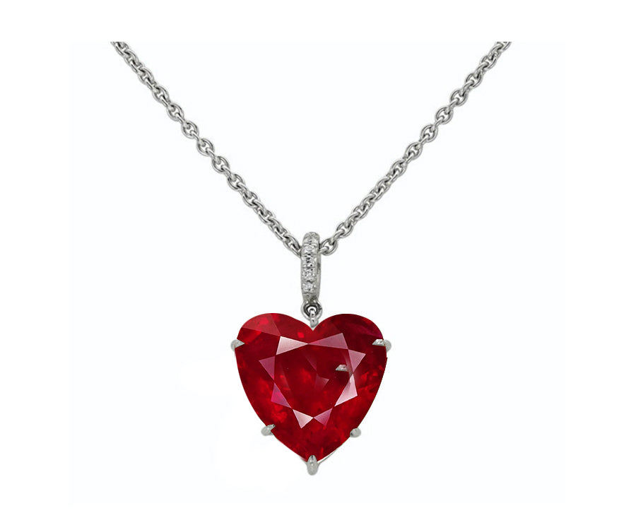 8 custom unique heart ruby and diamond pendants