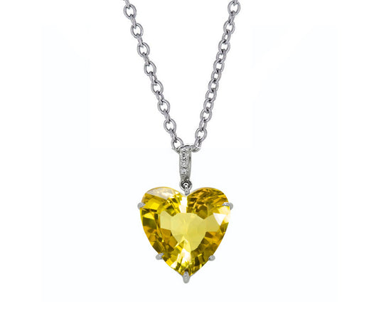 8 custom unique heart yellow sapphire and diamond pendants