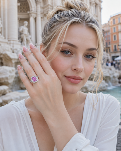 New 2026 30 custom made unique affordable pink sapphire diamond accents engagement rings