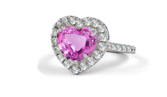 9 custom made pink sapphire and diamond vintage halo engagement rings