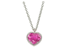 9 custom unique heart pink sapphire and diamond halo pendants