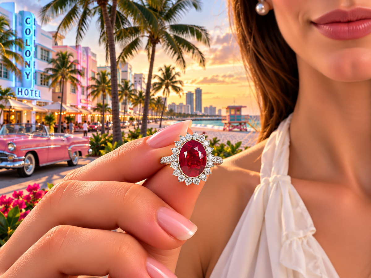 1209 custom made vintage inspired ruby and diamond floral halo engagement rings