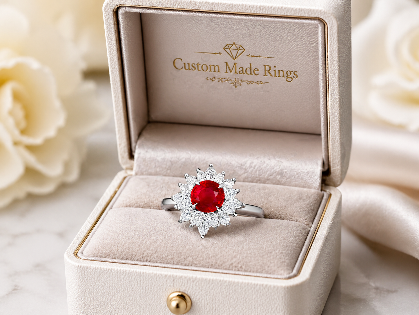 New 2026 1 custom made unique affordable ruby diamond accents engagement rings