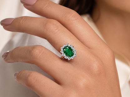 New 2026 2 custom made unique affordable emerald diamond accents engagement rings