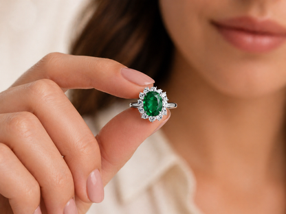 New 2026 5 custom made unique affordable emerald diamond accents engagement rings