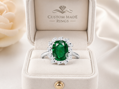 New 2026 5 custom made unique affordable emerald diamond accents engagement rings
