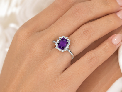 New 2026 5 custom made unique affordable purple sapphire diamond accents engagement rings