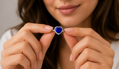 New 2026 7 custom made unique affordable blue sapphire diamond accents engagement rings
