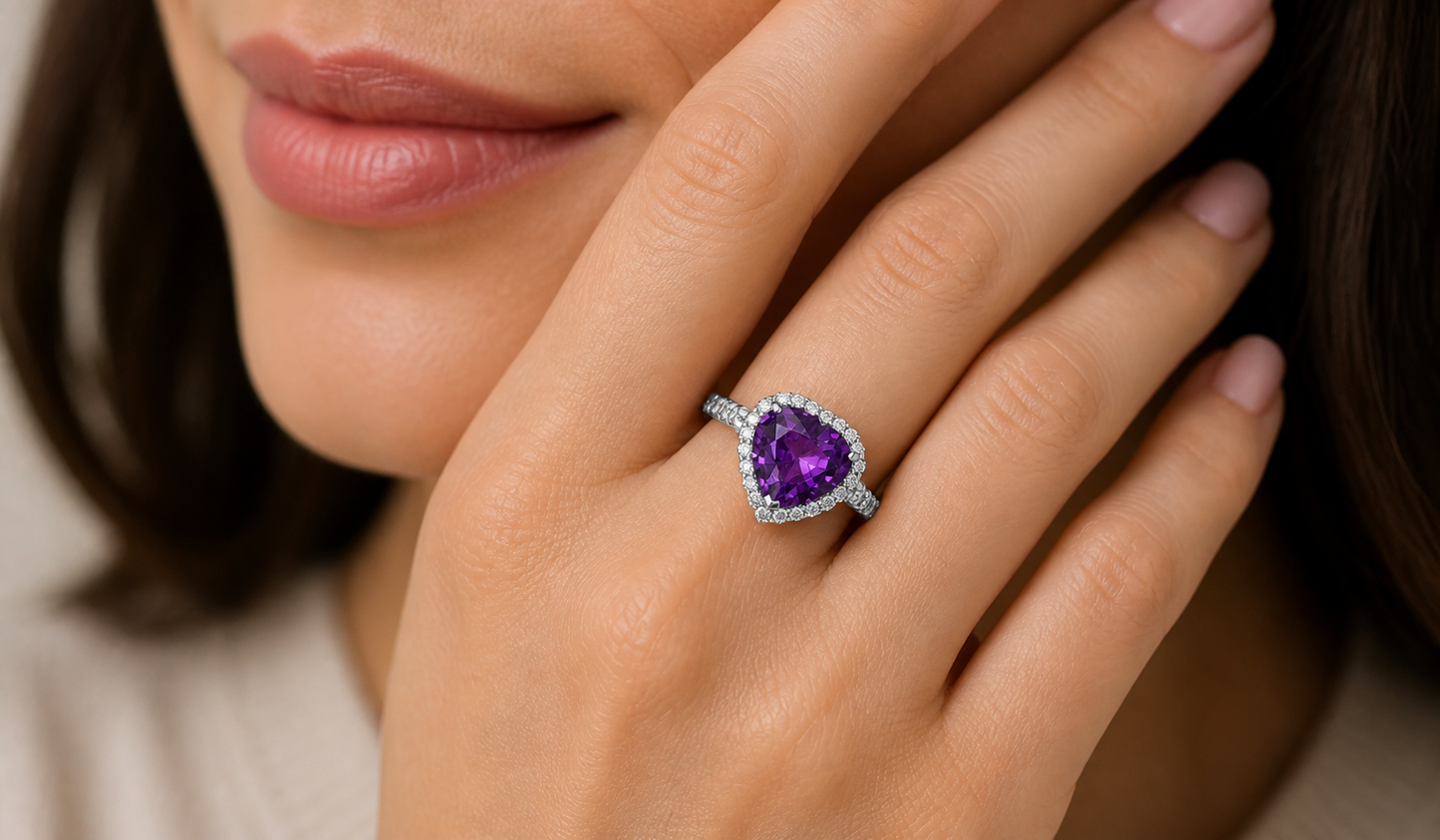 New 2026 7 custom made unique affordable purple sapphire diamond accents engagement rings
