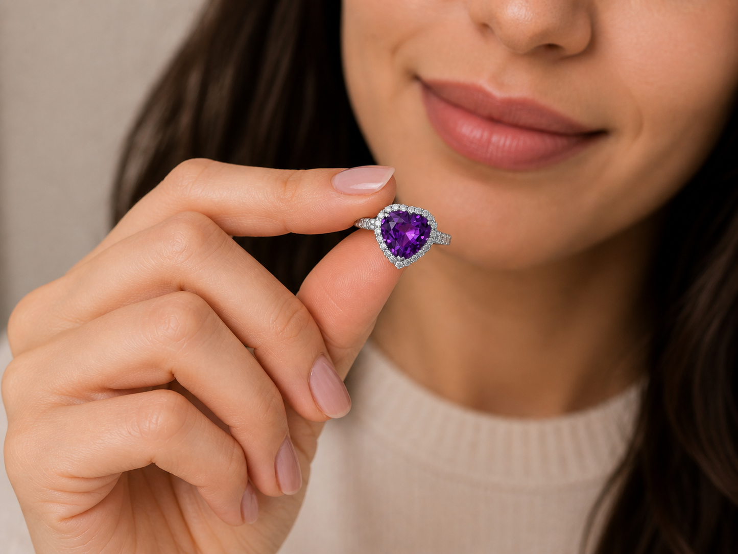 New 2026 7 custom made unique affordable purple sapphire diamond accents engagement rings
