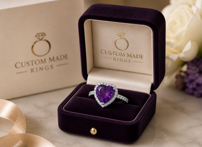 New 2026 7 custom made unique affordable purple sapphire diamond accents engagement rings