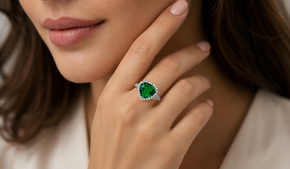 New 2026 7 custom made unique affordable emerald diamond accents engagement rings