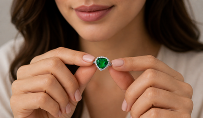 New 2026 7 custom made unique affordable emerald diamond accents engagement rings