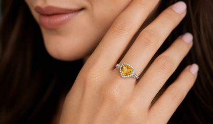 New 2026 7 custom made unique affordable yellow sapphire diamond accents engagement rings