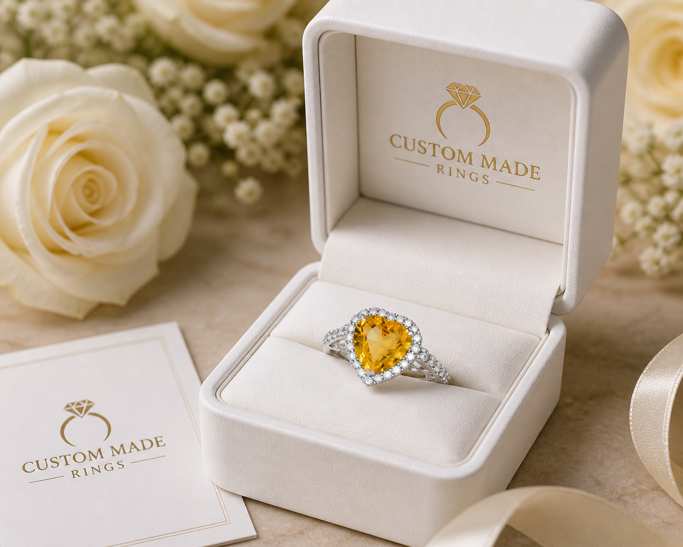 New 2026 7 custom made unique affordable yellow sapphire diamond accents engagement rings