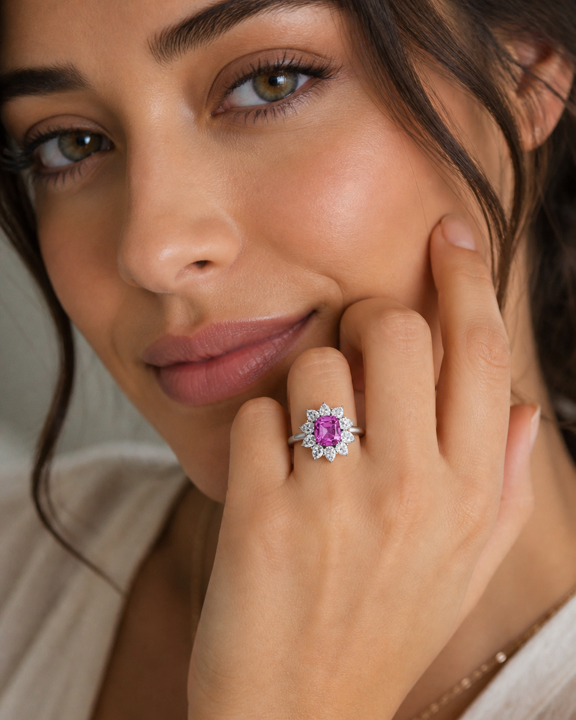 New 2026 13 custom made unique affordable pink sapphire diamond accents engagement rings
