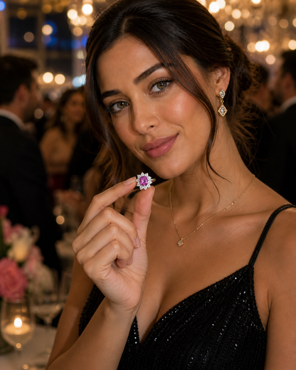New 2026 13 custom made unique affordable pink sapphire diamond accents engagement rings
