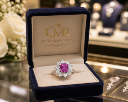 New 2026 13 custom made unique affordable pink sapphire diamond accents engagement rings
