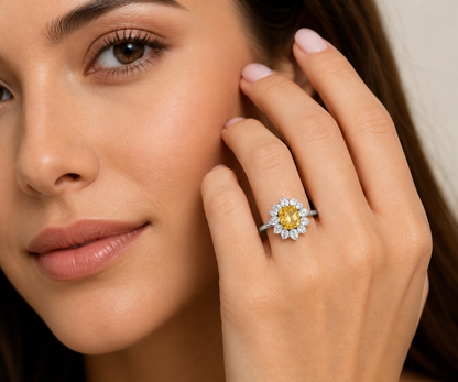 New 2026 13 custom made unique affordable yellow sapphire diamond accents engagement rings